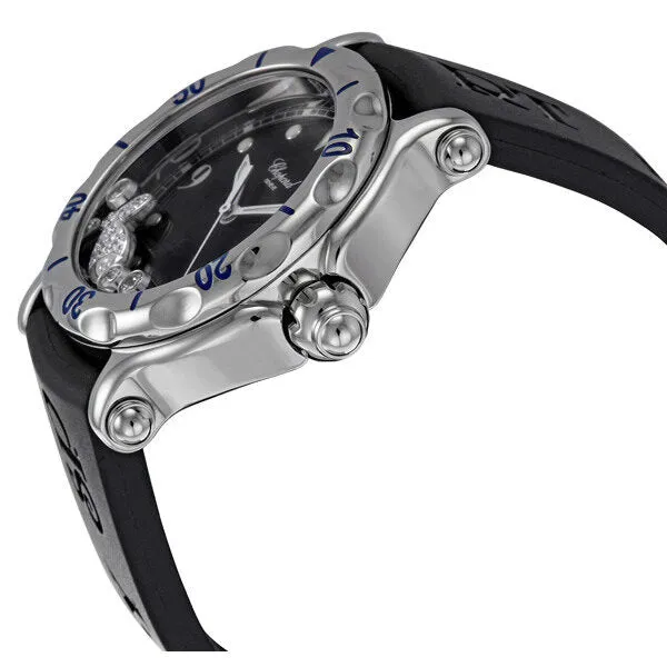 Chopard Happy Beach Diamond Fish Steel Black Unisex Watch 28/8347-8