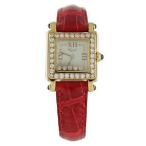 Chopard Happy Sport White Dial 18kt Yellow Gold Ladies Watch 276850-2311