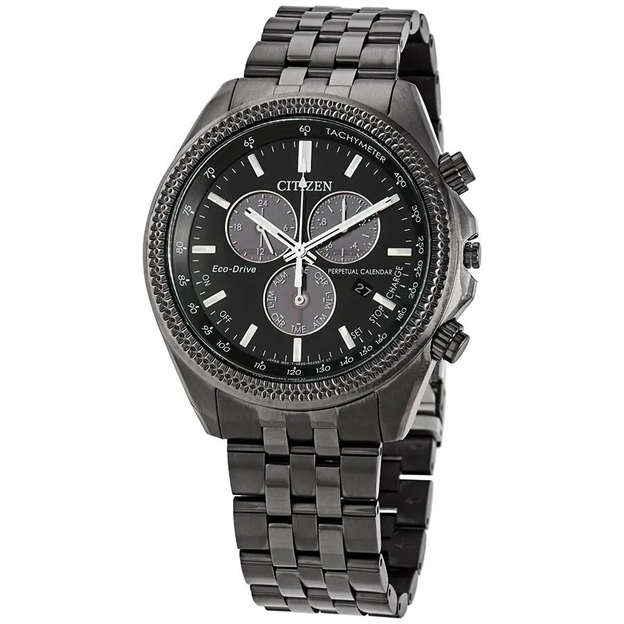 Citizen Brycen Perpetual Chronograph Black Dial Men's Watch BL5567-57E