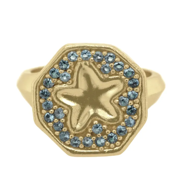 CLEOPATRA'S BLING ENDYMION RING: BLUE