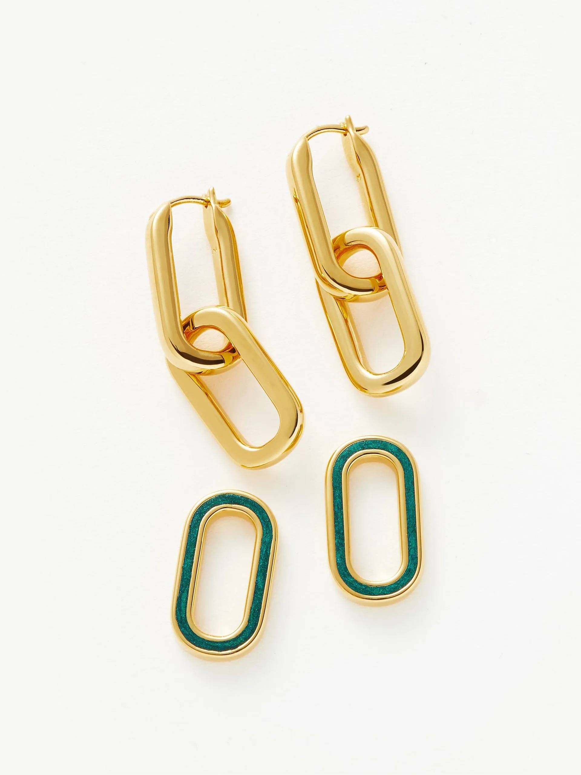 Convertible double link hoop earrings