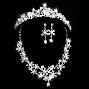 Diamond Earrings Necklace Bridal Jewelry