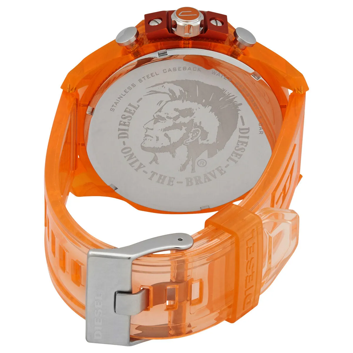 Diesel Mega Chief Chronograph Quartz Orange Dial Men's Watch DZ4533