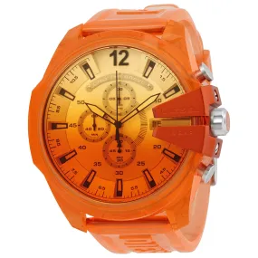Diesel Mega Chief Chronograph Quartz Orange Dial Men's Watch DZ4533