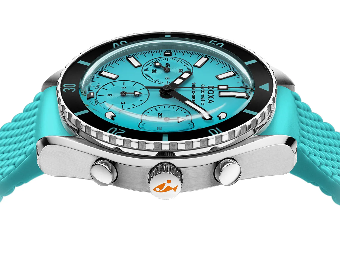 DOX Watch SUB 2 C-Graph Aquamarine Rubber