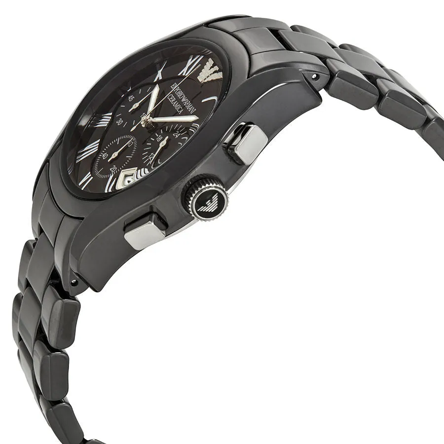 Emporio Armani Chronograph Black Dial Black Ceramic Men's Watch AR1400