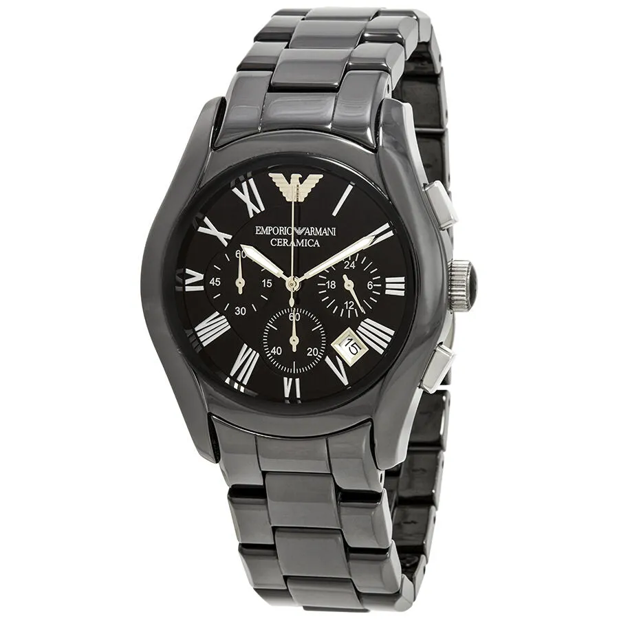Emporio Armani Chronograph Black Dial Black Ceramic Men's Watch AR1400