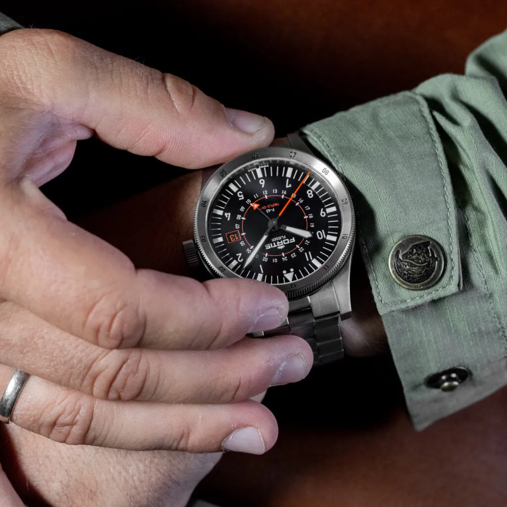 Fortis Flieger F-43 Triple GMT On Block Bracelet