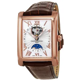 Frederique Constant Carree White Dial Brown Leather Strap Ladies Watch 335MS4MC4