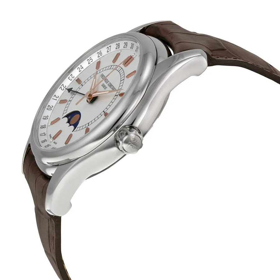 Frederique Constant Index Moon Phase Silver Dial Stainless Steel Men's Watch 330V6B6 FC-330V6B6