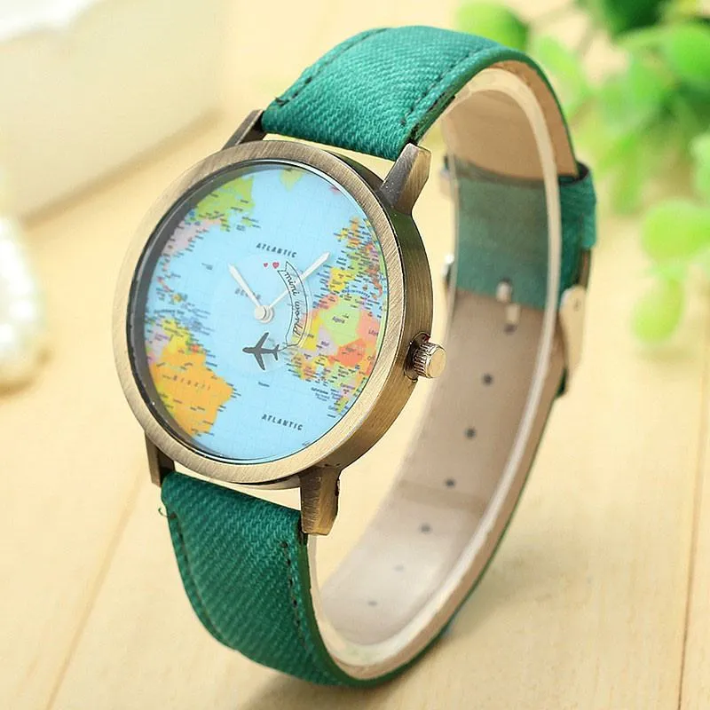 Globetrotter World Traveler Watch - Green