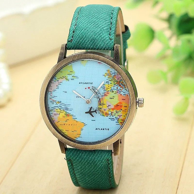 Globetrotter World Traveler Watch - Green