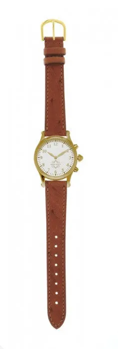 Gold Round Watch with Single Wrap Strap