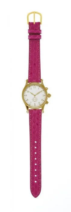 Gold Round Watch with Single Wrap Strap