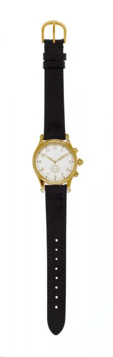 Gold Round Watch with Single Wrap Strap
