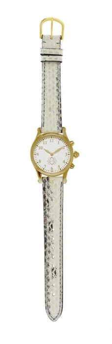 Gold Round Watch with Single Wrap Strap
