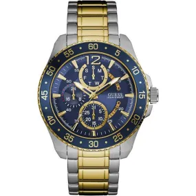 Guess Jet Two-tone Stainless Steel Blue Dial Quartz Watch for Gents - W0797G1