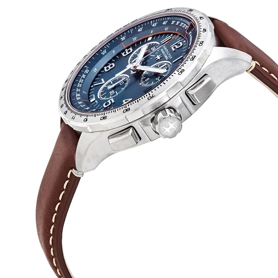 Hamilton Khaki X-Wind Chronograph Quartz Blue Dial Men's Watch H77922541