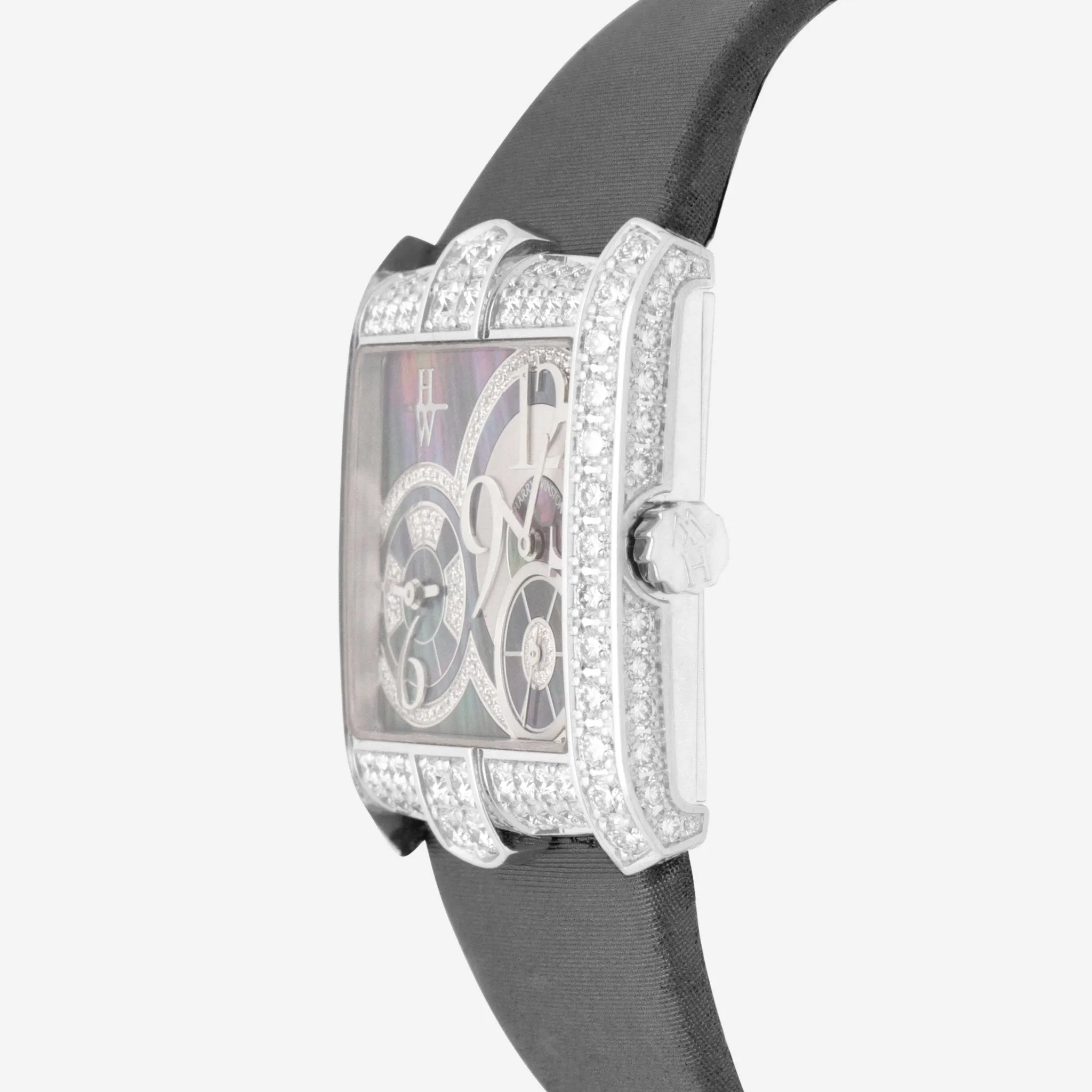 Harry Winston Avenue Squared 18K White Gold Quartz Ladies Watch AVSQTZ38WW010