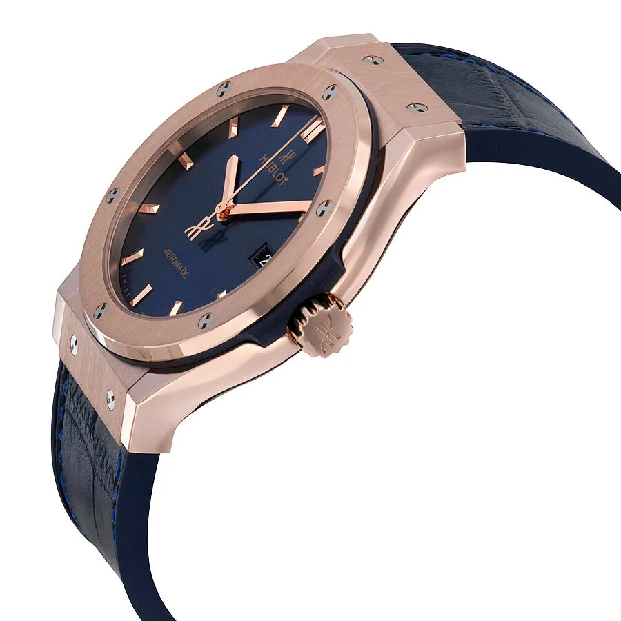 Hublot Classic Fusion Automatic Blue Sunray Dial 18kt Rose Gold Men's Watch 542.OX.7180.LR
