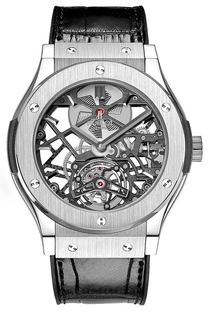 Hublot Classic Fusion Skeleton Tourbillon Titanium Dial Skeleton Men's Watch 505.NX.0170.LR