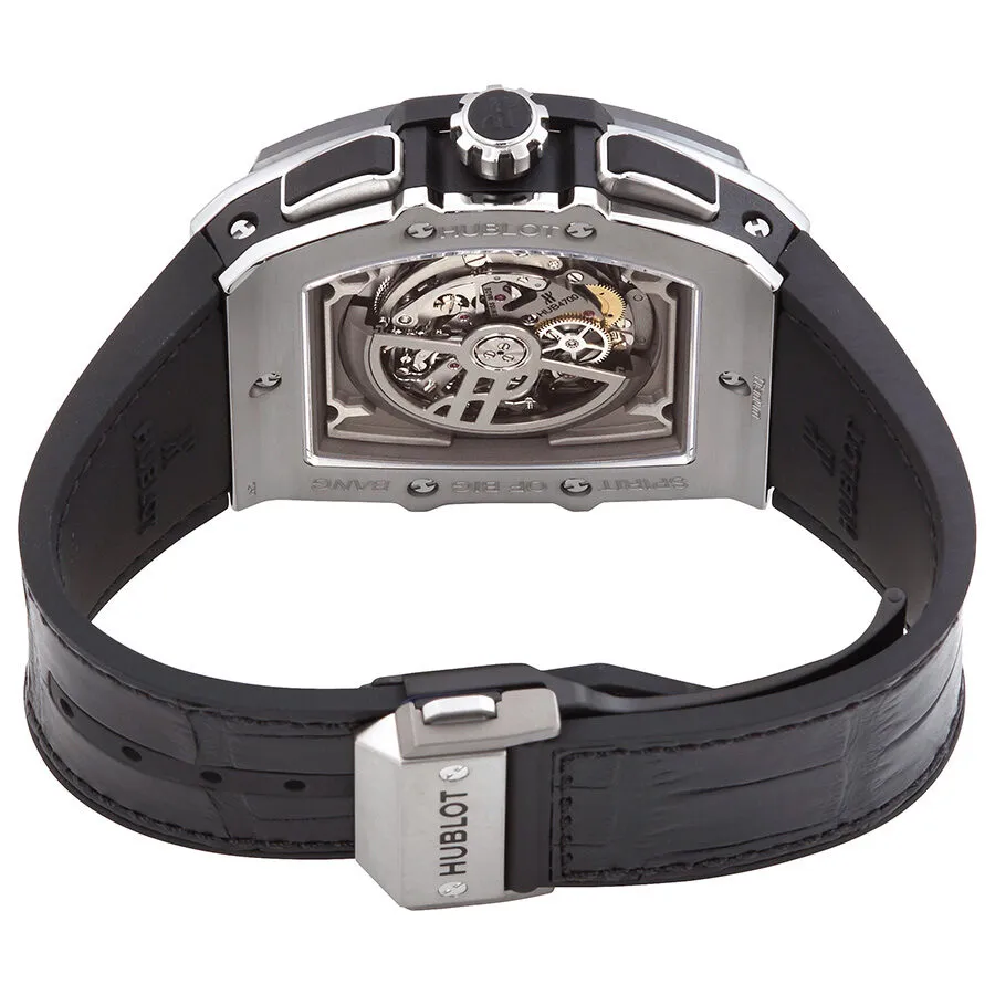 Hublot Spirit of Big Bang Automatic Skeleton Dial Black Leather Men's Watch 601.NM.0173.LR