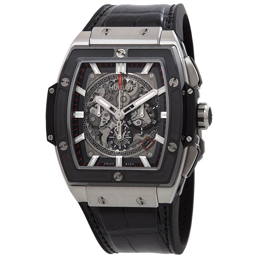 Hublot Spirit of Big Bang Automatic Skeleton Dial Black Leather Men's Watch 601.NM.0173.LR