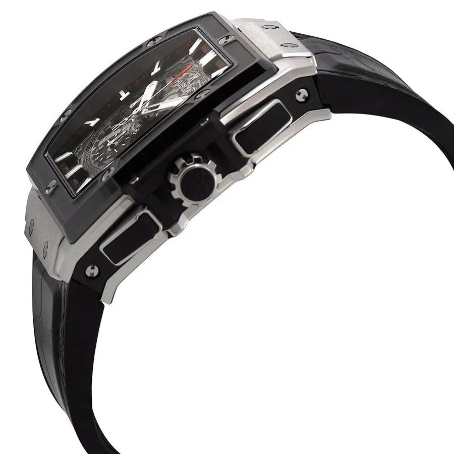 Hublot Spirit of Big Bang Automatic Skeleton Dial Black Leather Men's Watch 601.NM.0173.LR