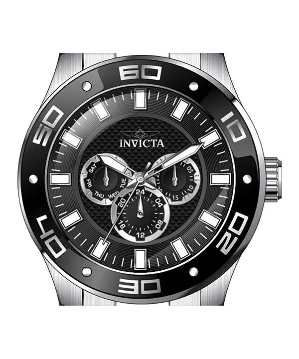 Invicta Pro Diver Scuba GMT Stainless Steel Black Dial Quartz 45756 100M Men's Watch