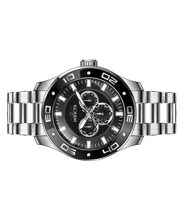 Invicta Pro Diver Scuba GMT Stainless Steel Black Dial Quartz 45756 100M Men's Watch