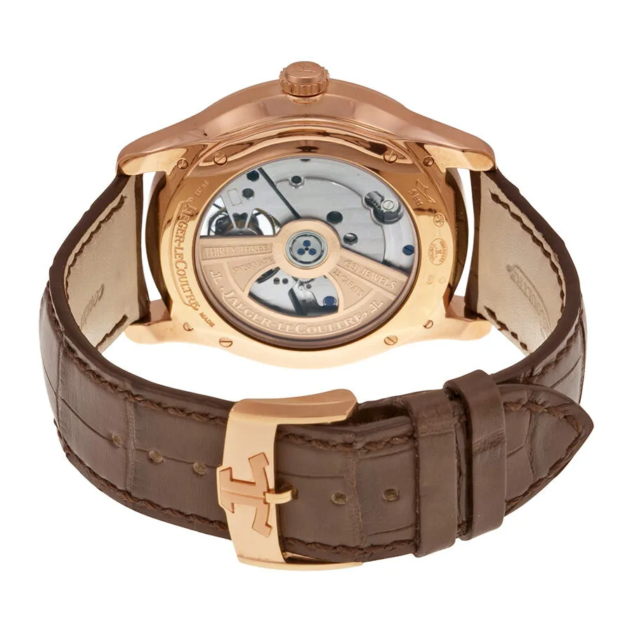 Jaeger LeCoultre Master Grand Tradition Tourbillon Beige Dial 18kt Rose Gold Brown Alligator Men's Watch Q1662510
