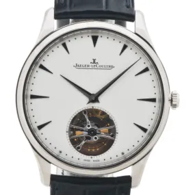 Jaeger LeCoultre Master Ultra Thin Tourbillon Silver Dial 8K White Gold Men's Watch Q1323420
