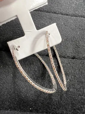 Large Font Back Diamond Hoops Pointed PT900 E035210