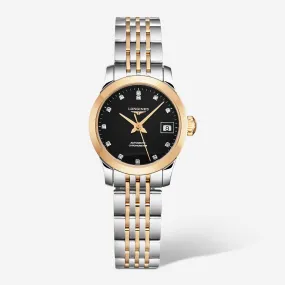 Longines Record Stainless Steel & 18K Rose Gold Automatic Ladies Watch L23205577