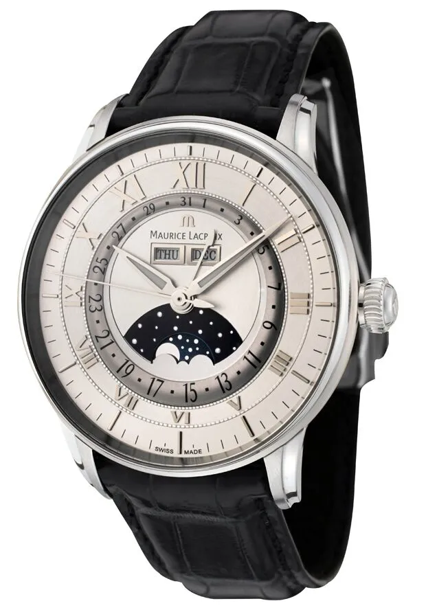 Maurice Lacroix Masterpiece Phase De Lune Automatic Silver Dial Men's Watch MP6428-SS001-11E