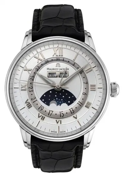 Maurice Lacroix Masterpiece Phase De Lune Automatic Silver Dial Men's Watch MP6428-SS001-11E