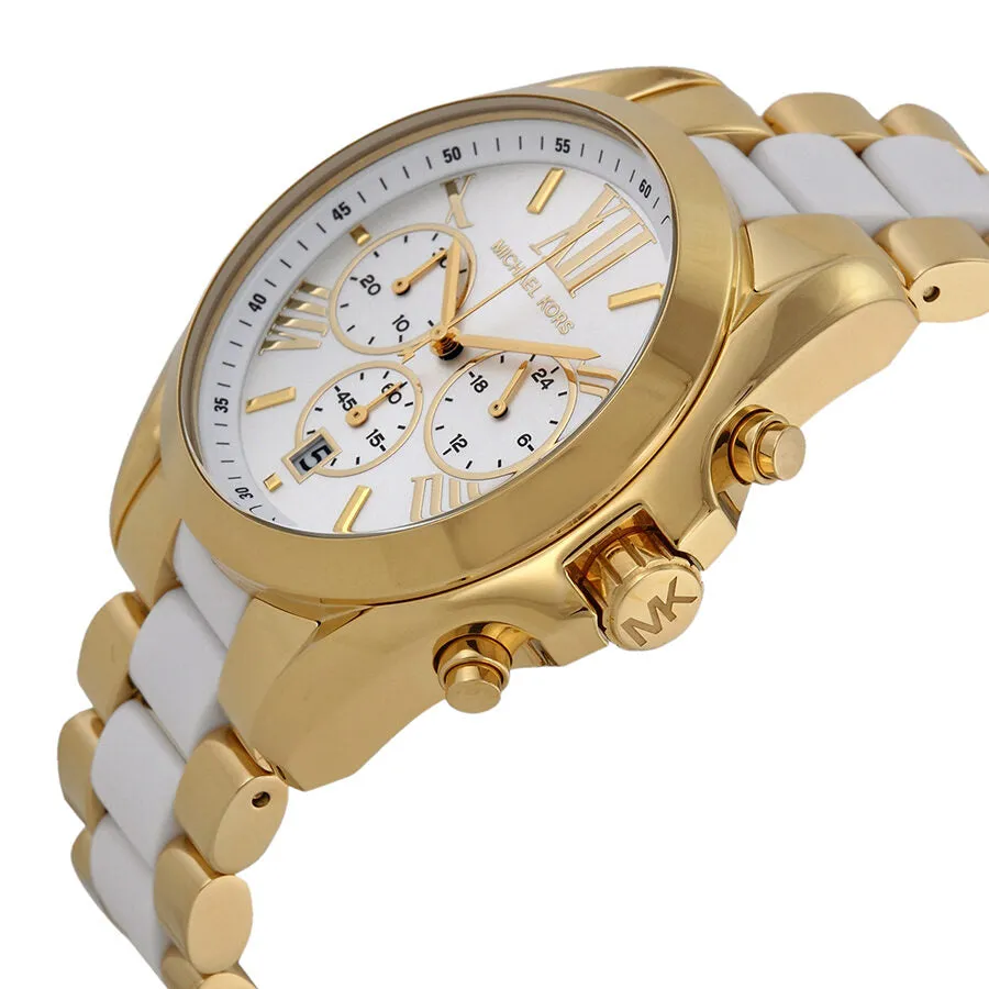 Michael Kors Bradshaw Chronograph White Dial Two-tone Ladies Watch MK5743