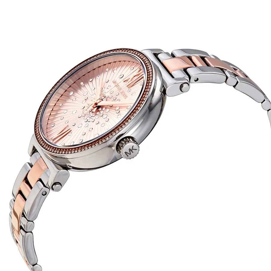 Michael Kors Sofie Quartz Crystal Rose Gold Dial Watch MK3972