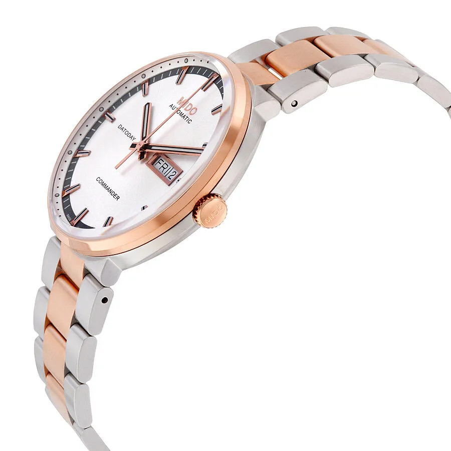 Mido Commander II Daytoday Automatic Silver Dial Two-tone Men's Watch M0144302203100