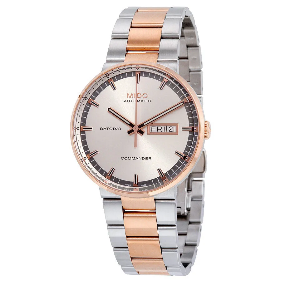 Mido Commander II Daytoday Automatic Silver Dial Two-tone Men's Watch M0144302203100