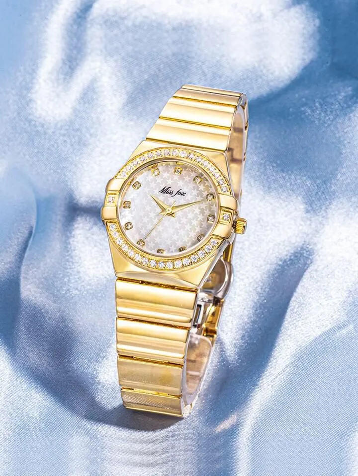 MISSFOX Women Watches Luxury Stainless Steel Waterproof Ladies Quartz Clocks Elegant Small Dial Top Diamond Girls Wrist Watch S3603549