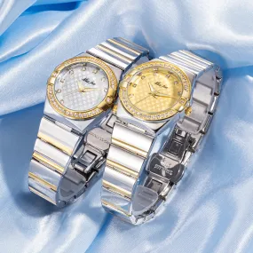 MISSFOX Women Watches Luxury Stainless Steel Waterproof Ladies Quartz Clocks Elegant Small Dial Top Diamond Girls Wrist Watch S3603549