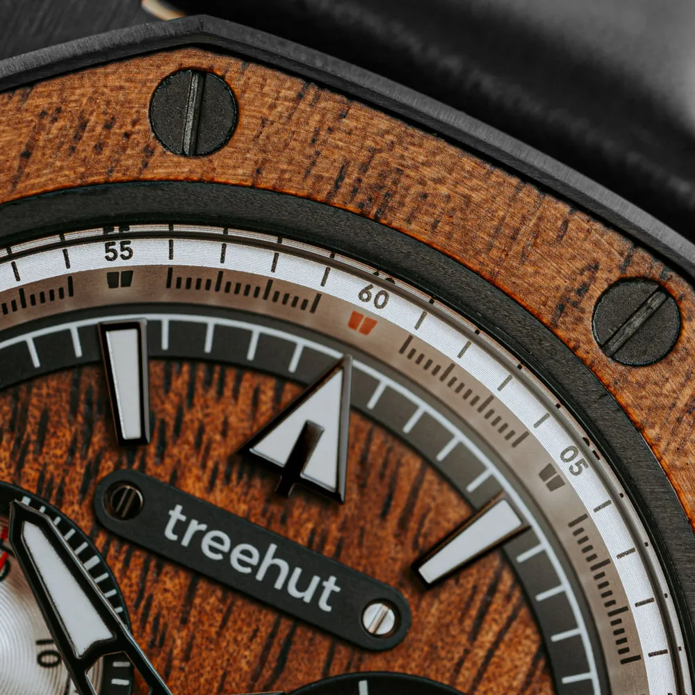 Mission Hawaii Koa Black Leather