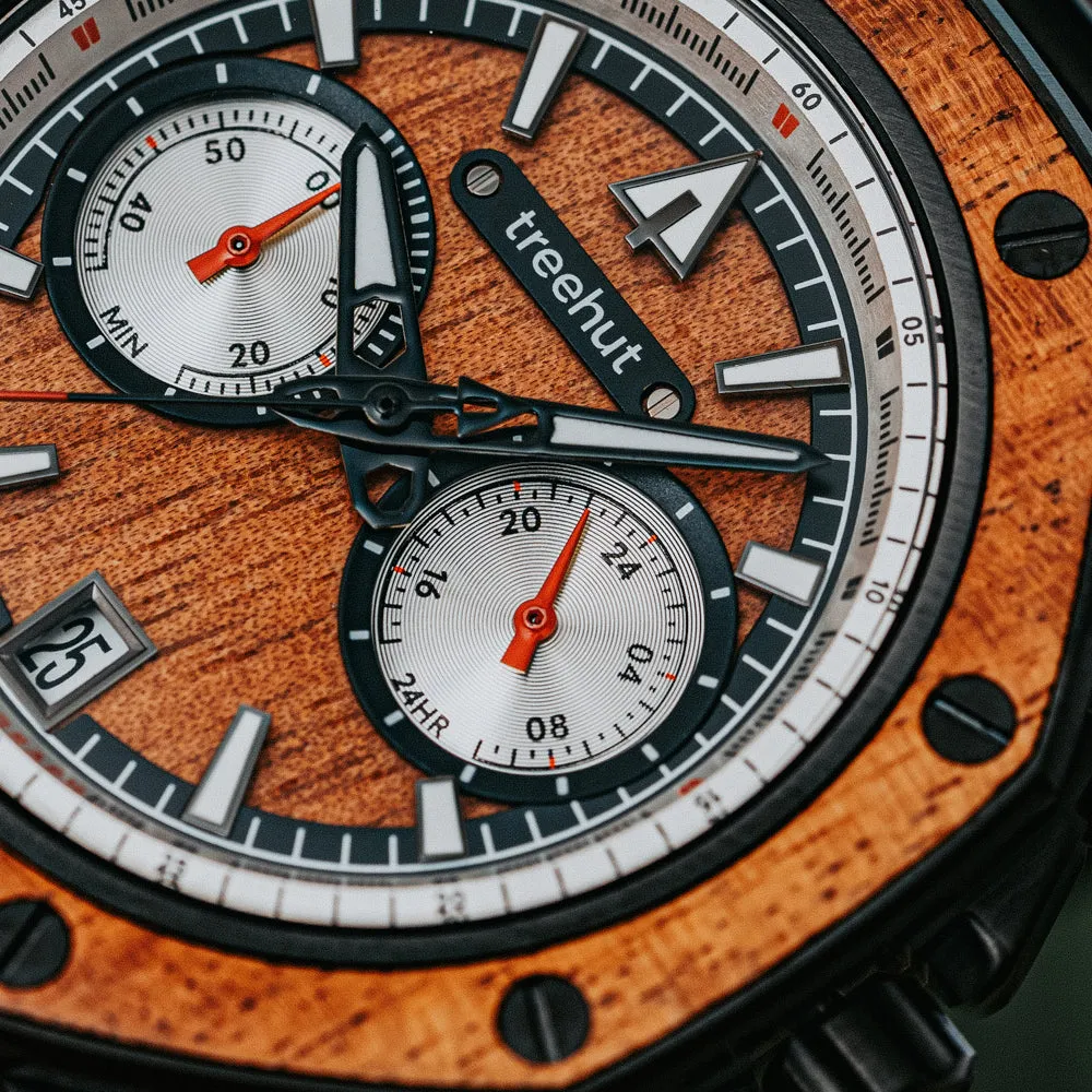 Mission Hawaii Koa Black Leather
