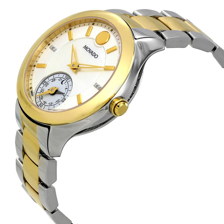 Movado Bellina Motion Silver Metallic White Mother of Pearl Dial Ladies Smart Watch 0660005