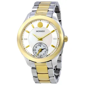 Movado Bellina Motion Silver Metallic White Mother of Pearl Dial Ladies Smart Watch 0660005