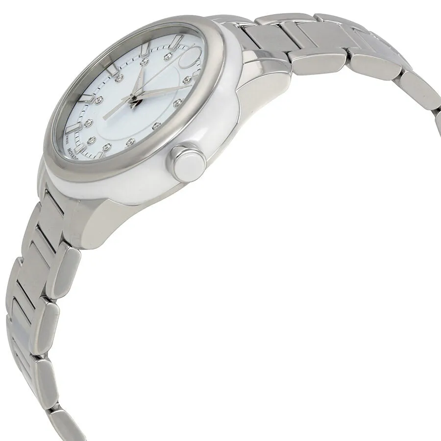 Movado Movado Diamond White Dial Stainless Steel Ladies Watch 0606943