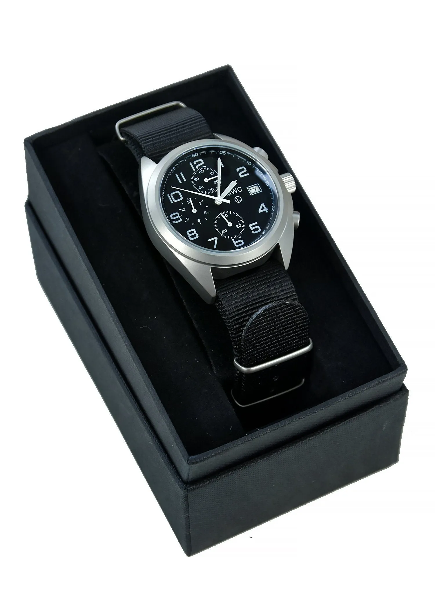 MWC NATO Pattern Stainless Steel Hybrid Military Pilots Chronograph with Sapphire Crystal