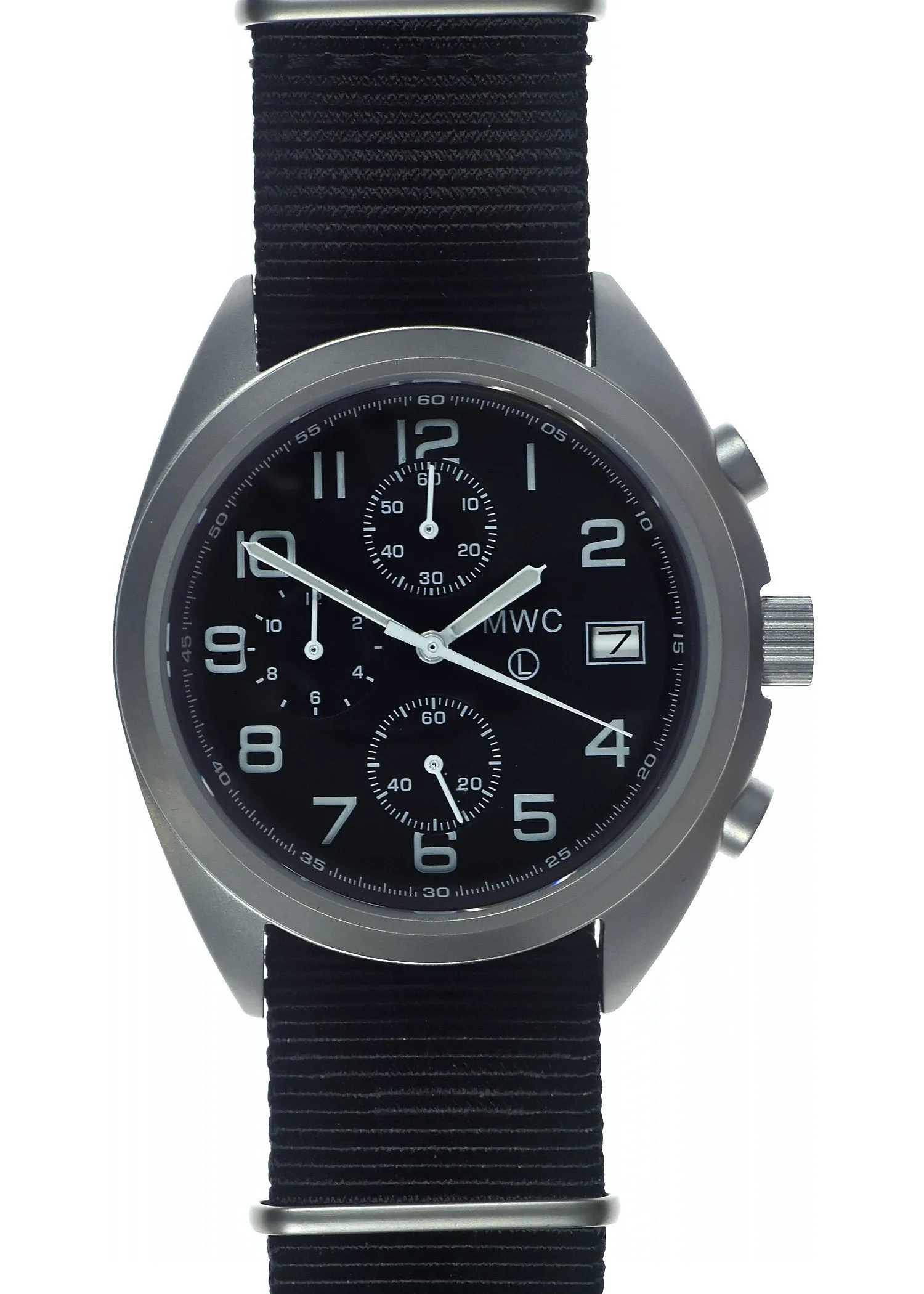 MWC NATO Pattern Stainless Steel Hybrid Military Pilots Chronograph with Sapphire Crystal