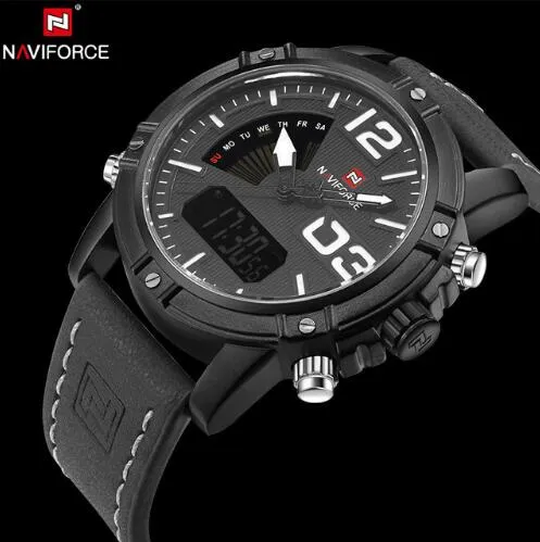 NAVIFORCE  Quartz Watch Men Digital LED Sports Wrist watch